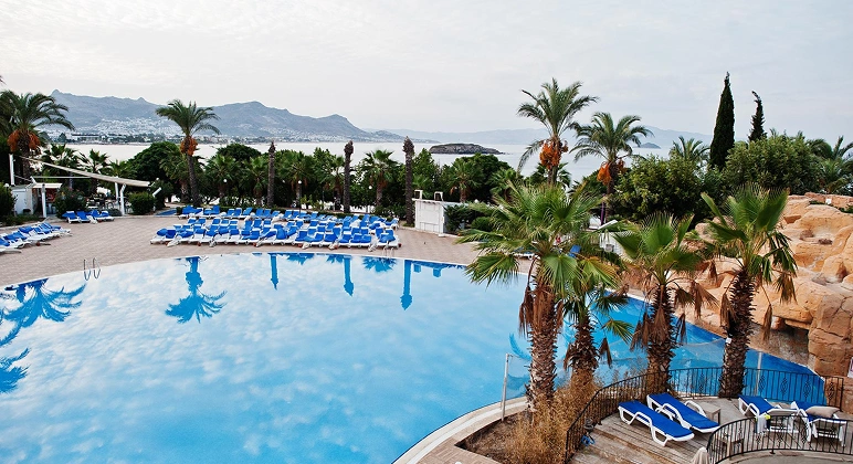 Yasmin Bodrum Resort pool with sea view
