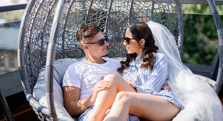 Brafab Double Swing Egg Chair for Two Outdoor Use